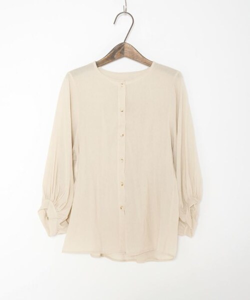 Crisp（クリスプ）の「ボリュームギャザーブラウス[c1k2711b]（シャツ/ブラウス・レディース・ベージュ/アイボリー/ネイビー・FREE）」の5枚目の写真