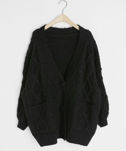 DHOLIC（ディーホリック）の「くるみボタンカーディガン（カーディガン/ボレロ・レディース・ブラウン/ブラック・FREE）」の2枚目の写真