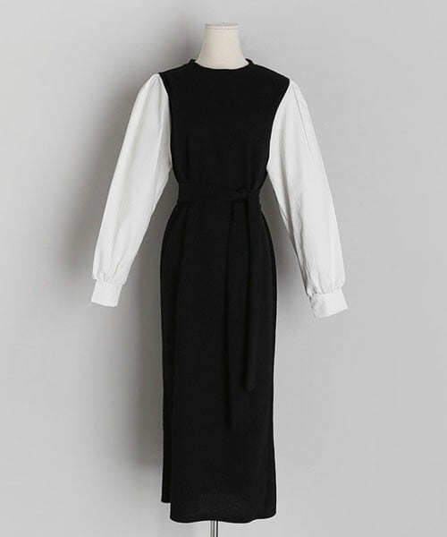 DHOLIC（ディーホリック）の「ストラップ付配色ワンピース（ワンピース・レディース・ブラウン/ブラック・FREE）」の2枚目の写真