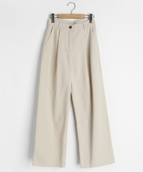 DHOLIC（ディーホリック）の「ワンタックコットンパンツ（その他パンツ・レディース・グリーン/ブラック/ベージュ・S/M）」の3枚目の写真