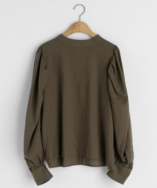 DHOLIC（ディーホリック）の「ラウンドパフブラウス（シャツ/ブラウス・レディース・ホワイト/ブラウン・FREE）」の2枚目の写真