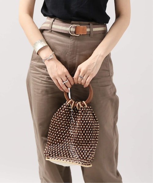 JOINT WORKS(ジョイントワークス)の「サークルハンドウッドビーズBAG◆(バッグ・ブラウン/フリー/残り3点)」の5枚目の写真