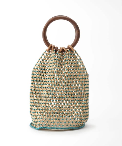 JOINT WORKS(ジョイントワークス)の「サークルハンドウッドビーズBAG◆(バッグ・ブラウン/フリー/残り3点)」の2枚目の写真