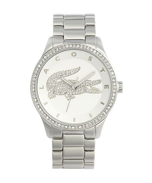 LACOSTE（ラコステ）の「Lacoste 'Victoria' Crystal Bezel Logo Bracelet Watch, 40mm（アナログ腕時計・Silver）」の2枚目の写真
