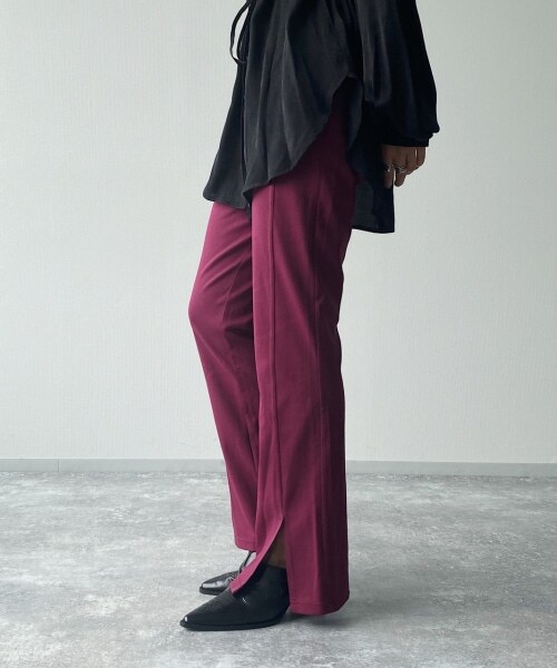 PAGEBOY（ページボーイ）の「フロントシームスリットカットパンツ（パンツ・レディース・ブラック/ベルベッド/ブラウン・F）」の8枚目の写真