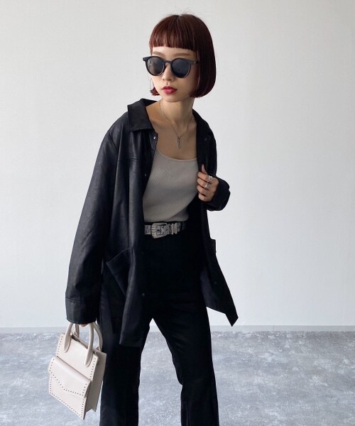 ページボーイ　PAGEBOY　フェイクレザーシャツ PAGEBOY（ページボーイ）の「【CORE】フェイクレザーシャツ（）」 - WEAR
