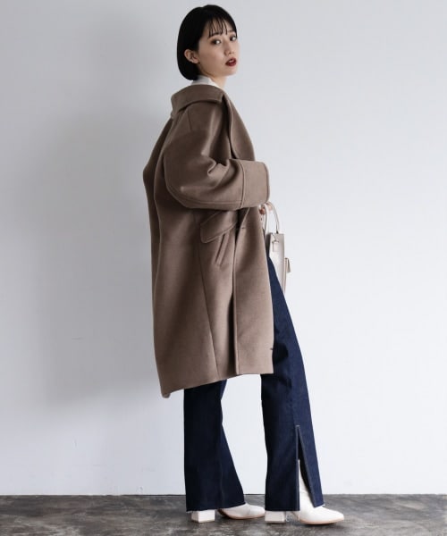 【新品】PAGE BOY ウールコンコクーンチェスターコート ココア PAGEBOY（ページボーイ）の「ウールコクーンチェスターコート