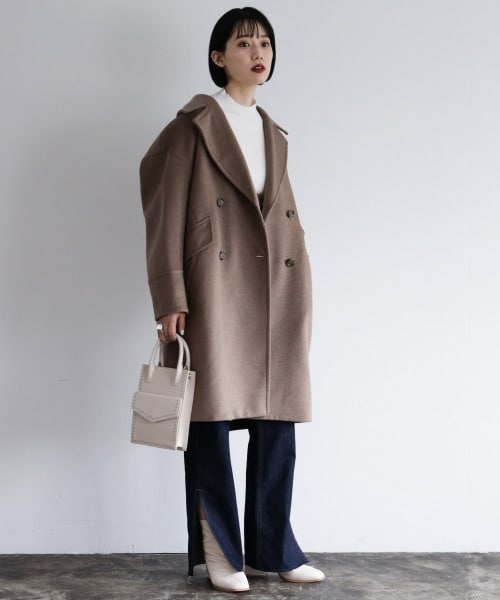 【新品】PAGE BOY ウールコンコクーンチェスターコート ココア PAGEBOY（ページボーイ）の「ウールコクーンチェスターコート