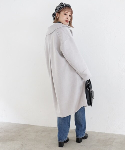 PAGEBOY（ページボーイ）の「ウールコクーンチェスターコート（ジャケット/アウター・レディース・ブラック/グレージュ/ココア/バイオレット・S/M）」の16枚目の写真