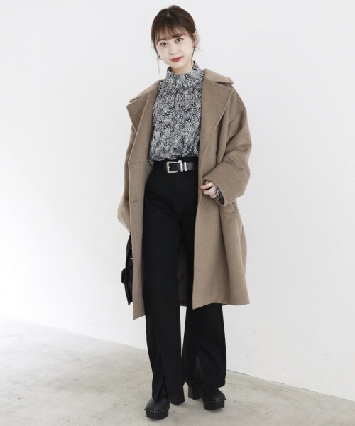 PAGEBOY（ページボーイ）の「ウールコクーンチェスターコート（ジャケット/アウター・レディース・ブラック/グレージュ/ココア/バイオレット・S/M）」の18枚目の写真