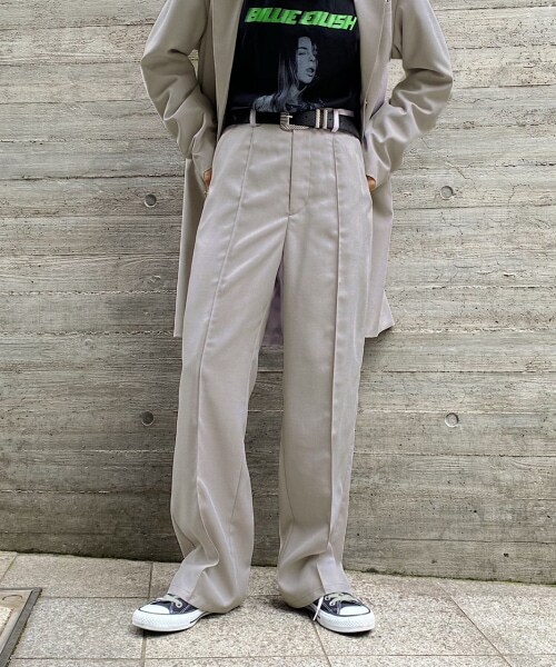 PAGEBOY（ページボーイ）の「セットアップダブルクロスパンツ（パンツ・レディース・ブラック/グレージュ/シアン・S/M）」の2枚目の写真