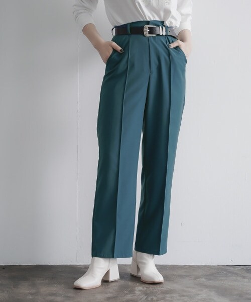 PAGEBOY（ページボーイ）の「セットアップダブルクロスパンツ（パンツ・レディース・ブラック/グレージュ/シアン・S/M）」の3枚目の写真