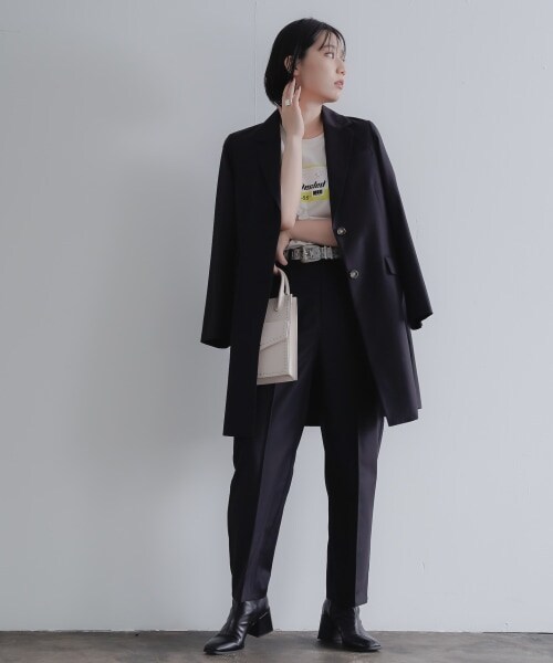 PAGEBOY（ページボーイ）の「セットアップダブルクロスパンツ（パンツ・レディース・ブラック/グレージュ/シアン・S/M）」の4枚目の写真