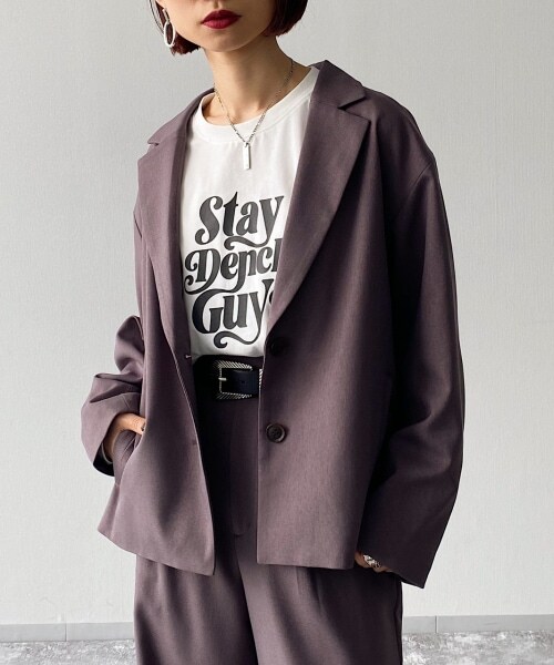 PAGEBOY（ページボーイ）の「ウールライクセットアップジャケット（ジャケット/アウター・レディース・ブラック/グレージュ/モクモカ・F）」の12枚目の写真