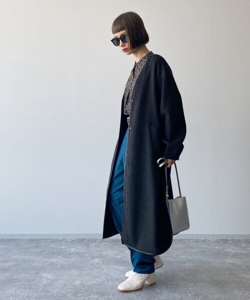 PAGEBOY（ページボーイ）の「【WEB先行予約】Ｗフェイスパイピングコート（ジャケット/アウター・レディース・ブラック/グレージュ・F）」の8枚目の写真