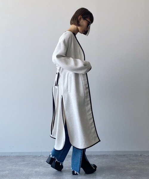 PAGEBOY（ページボーイ）の「【WEB先行予約】Ｗフェイスパイピングコート（ジャケット/アウター・レディース・ブラック/グレージュ・F）」の11枚目の写真