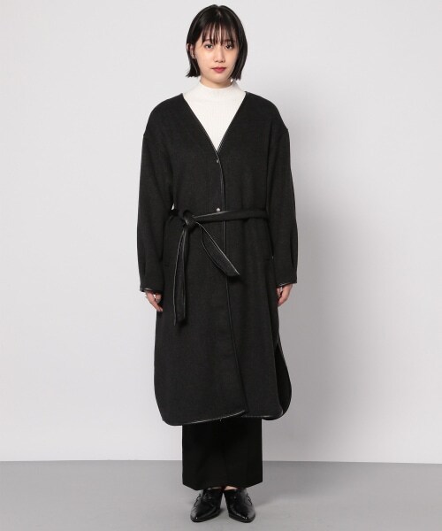 PAGEBOY（ページボーイ）の「【WEB先行予約】Ｗフェイスパイピングコート（ジャケット/アウター・レディース・ブラック/グレージュ・F）」の12枚目の写真