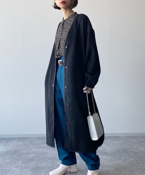 PAGEBOY（ページボーイ）の「【WEB先行予約】Ｗフェイスパイピングコート（ジャケット/アウター・レディース・ブラック/グレージュ・F）」の5枚目の写真