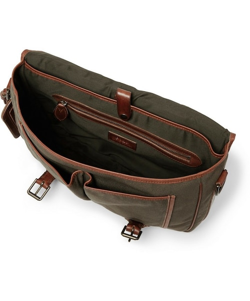 POLO RALPH LAUREN（ポロ ラルフ ローレン）の「Polo Ralph Lauren Canvas and Leather Messenger Bag（メッセンジャーバッグ・メンズ・Green・One Size）」の8枚目の写真