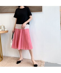 no brand | バイカラー大人プリーツワンピース(ワンピース)