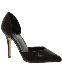 ALDO | ALDO Busack Two Part Snake Print Black Heeled Court Shoes(パンプス)