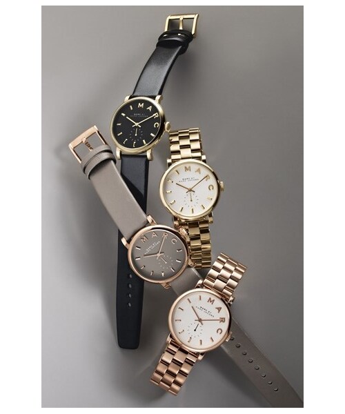 Marc by Marc Jacobs(マークバイマークジェイコブス)の「MARC BY MARC JACOBS 'Baker' Leather Strap Watch, 37mm(アナログ腕時計・Grey/ Rose Gold)」の3枚目の写真