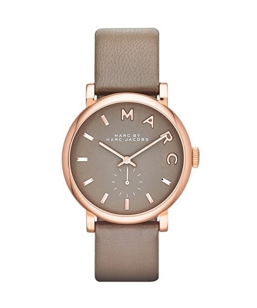Marc by Marc Jacobs(マークバイマークジェイコブス)の「MARC BY MARC JACOBS 'Baker' Leather Strap Watch, 37mm(アナログ腕時計・Grey/ Rose Gold)」の1枚目の写真