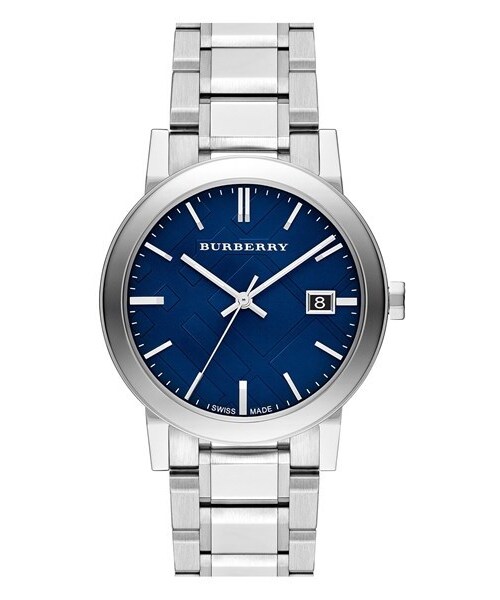 BURBERRY（バーバリー）の「Burberry Large Check Stamped Bracelet Watch, 38mm（アナログ腕時計・Silver/ Blue）」の3枚目の写真