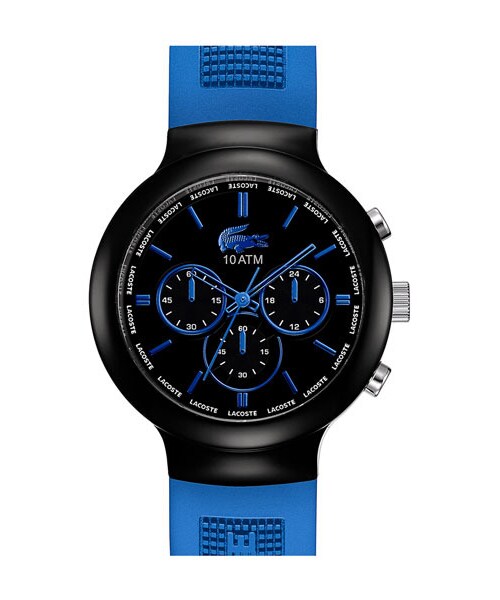 LACOSTE（ラコステ）の「Lacoste 'Boreno' Chronograph Silicone Strap Watch, 44mm（アナログ腕時計・Blue/ Black）」の2枚目の写真