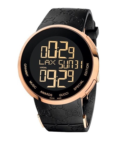 GUCCI（グッチ）の「Gucci 'I-Gucci - GRAMMY®' Digital Watch, 44mm（アナログ腕時計・Black/ Rose Gold）」の2枚目の写真