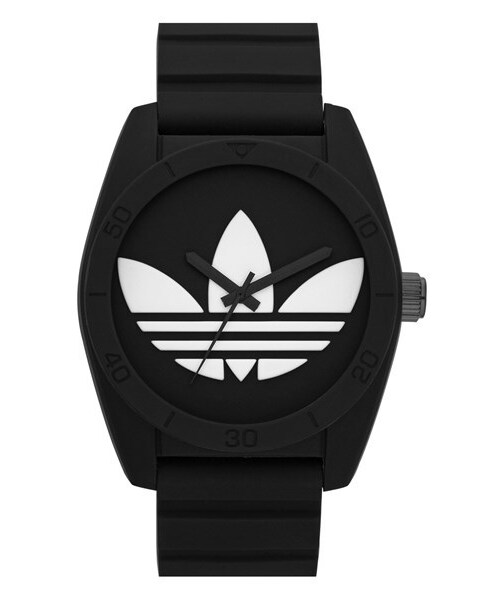 adidas(アディダス)の「adidas Originals 'Santiago' Silicone Strap Watch, 42mm(アナログ腕時計・Black)」の3枚目の写真