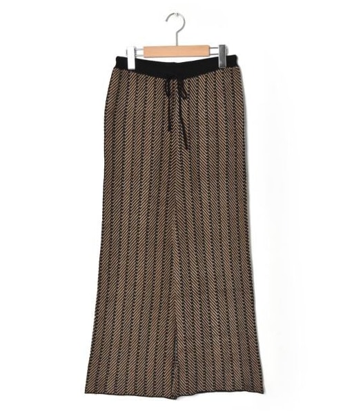 w closet(ダブルクローゼット)の「【Alley】ジャガードニットパンツ(パンツ・レディース・グリーン/ブラック・FREE/M/L)」の1枚目の写真