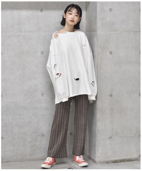 w closet(ダブルクローゼット)の「【Alley】ジャガードニットパンツ(パンツ・レディース・グリーン/ブラック・FREE/M/L)」の15枚目の写真