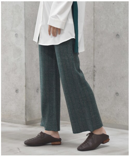 w closet(ダブルクローゼット)の「【Alley】ジャガードニットパンツ(パンツ・レディース・グリーン/ブラック・FREE/M/L)」の10枚目の写真