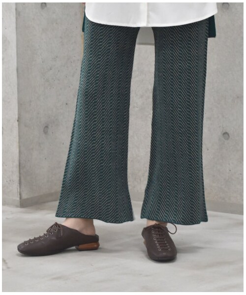 w closet(ダブルクローゼット)の「【Alley】ジャガードニットパンツ(パンツ・レディース・グリーン/ブラック・FREE/M/L)」の14枚目の写真