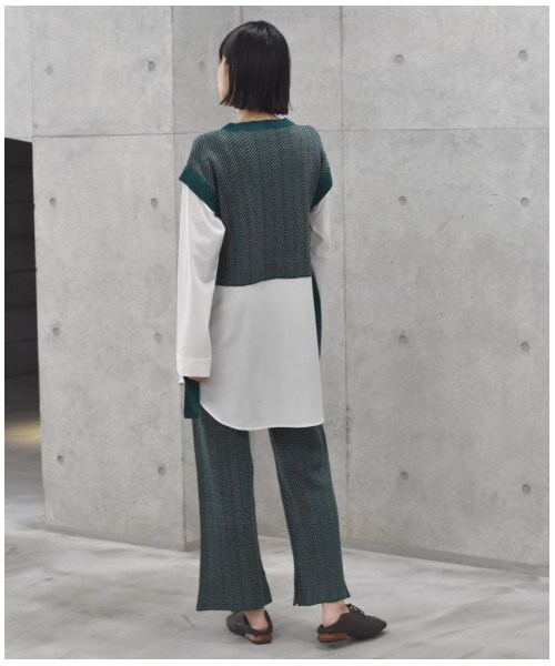 w closet(ダブルクローゼット)の「【Alley】ジャガードニットパンツ(パンツ・レディース・グリーン/ブラック・FREE/M/L)」の12枚目の写真