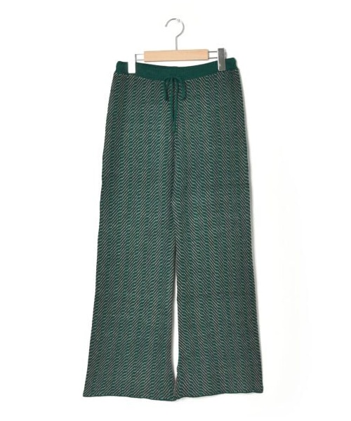 w closet(ダブルクローゼット)の「【Alley】ジャガードニットパンツ(パンツ・レディース・グリーン/ブラック・FREE/M/L)」の2枚目の写真
