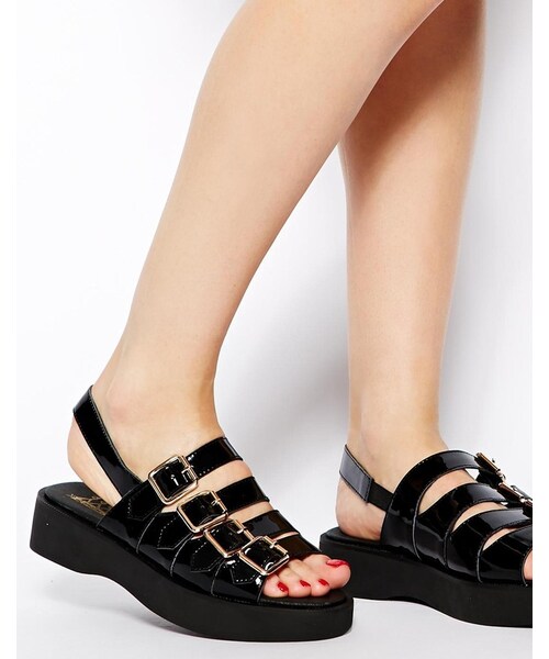 F-TROUPE(エフトゥループ)の「F-Troupe 4 Strap Flatform Sandals(サンダル・black・US 6/US 9/US 8/US 7/US 5)」の2枚目の写真