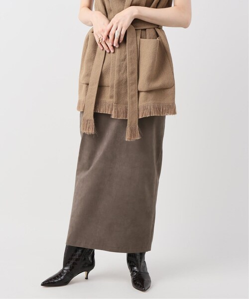 plage(プラージュ)の「Iラインフェイクスエードスカート(スカート・ブラウン/34/在庫なし/36/38/残り1点)」の1枚目の写真