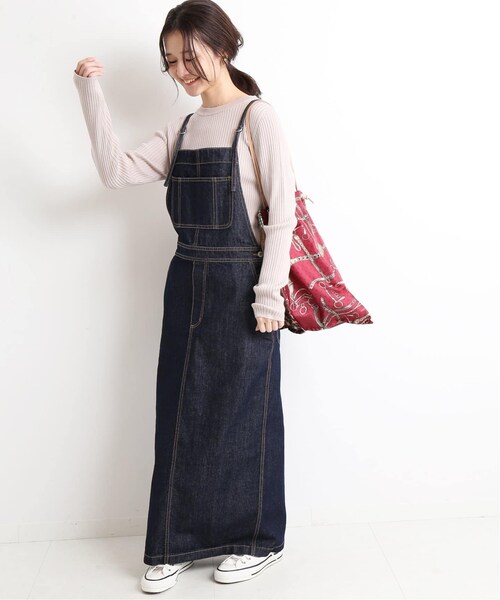 SLOBE IENA（スローブイエナ）の「《追加》LE DENIM ロングジャンパースカート◆（ワンピース/ドレス・キャメル/36/在庫あり/38）」の2枚目の写真