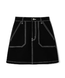 GRL | 配色ステッチポケットデザイン台形スカート(デニムスカート)