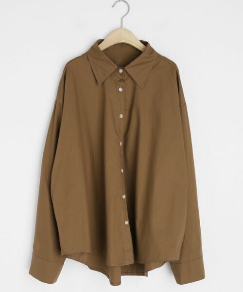 DHOLIC(ディーホリック)の「ボクシーシャツ(シャツ/ブラウス・レディース・ホワイト/ブラウン/ベージュ/グリーン・FREE)」の2枚目の写真