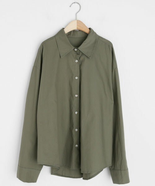 DHOLIC(ディーホリック)の「ボクシーシャツ(シャツ/ブラウス・レディース・ホワイト/ブラウン/ベージュ/グリーン・FREE)」の4枚目の写真