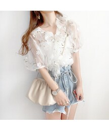 merrylatte | フラワーシースルーブラウス【インナーセット】(シャツ/ブラウス)