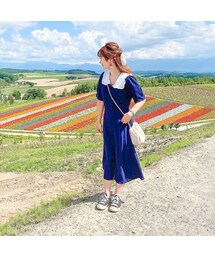 merrylatte | ネイビーレースカラーロングワンピース(ワンピース)