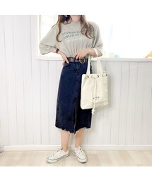 merrylatte | センタースリットデニムスカート(デニムスカート)