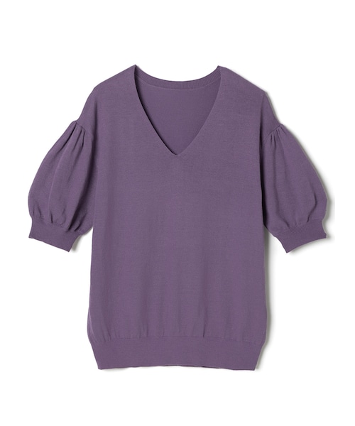 GRL（グレイル）の「ボリュームスリーブVネックニットトップス（ニット/セーター・レディース・くすみピンク/ブラック/パープル・F）」の3枚目の写真