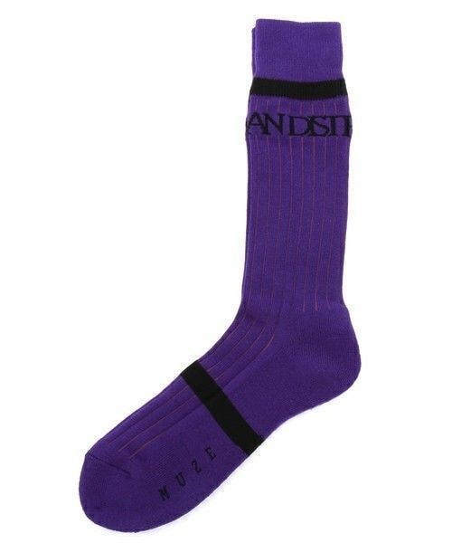 MUZE（ミューズ）の「MUZE/LOGO SOX（ソックス/靴下・メンズ・ホワイト/ブラック/パープル・FREE）」の3枚目の写真