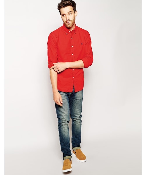 POLO RALPH LAUREN（ポロ ラルフ ローレン）の「Polo Ralph Lauren Oxford Shirt in Slim Fit（シャツ/ブラウス・メンズ・red・S-Chest 36-38"/XL-Chest 42-44"/L-Chest 40-42"/M-Chest 38-40"）」の4枚目の写真