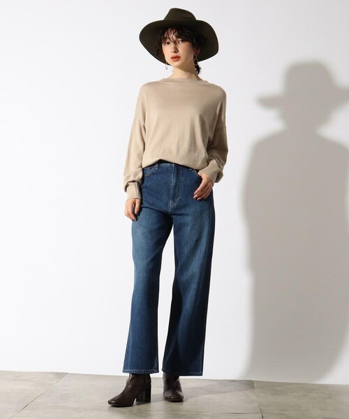 OZOC（オゾック）の「[洗える]オーガニックコットンストレートデニム（パンツ・レディース・ディープネイビー(095)/ネイビー(093)・36(S)/38(M)/40(L)）」の10枚目の写真